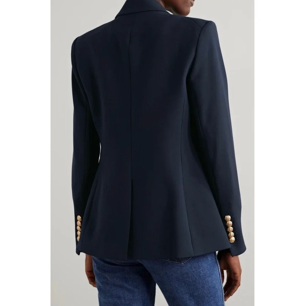 Veronica Beard Miller Dickey Jacket 6 Navy Gold Double Breasted Classic Office - Picture 2 of 16